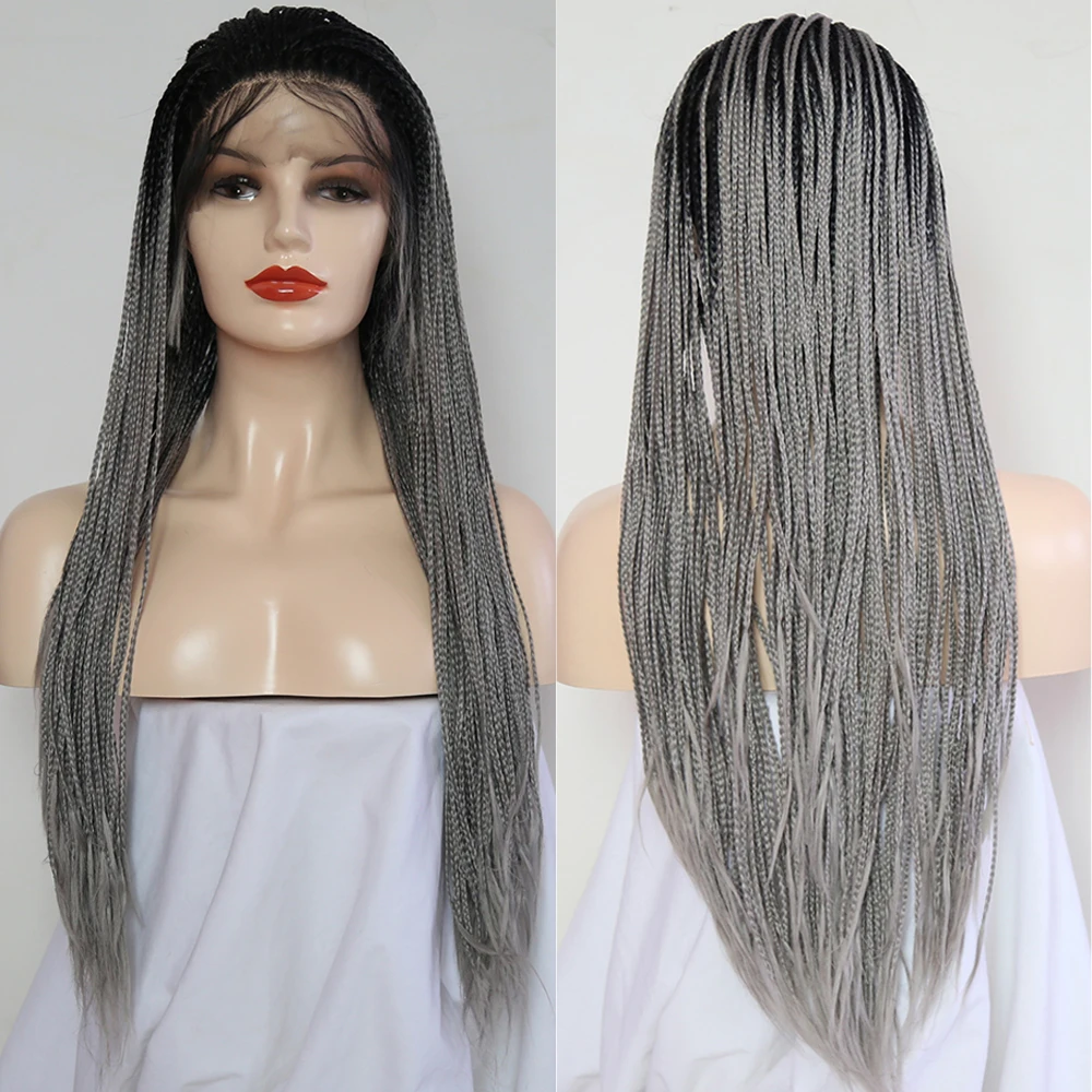 QUINLUX WIGS Ombre Grey 2x Twist Braided Wig Synthetic Lace Front Wigs For Women Braiding Hair Passion Twist Hair Heat Fiber
QUINLUX WIGS Ombre Grey 2x Twist Braided Wig Synthetic Lace Front Wigs For Women Braiding Hair Passion Twist Hair Heat Fiber