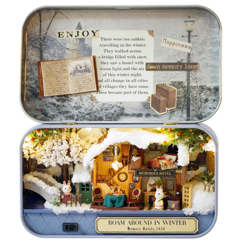 DIY Doll House Box Theatre Wooden Model Miniature Furniture Nostalgic Theme Miniature Scene Roam Around In Winter Q006 Kid Gifts
DIY Doll House Box Theatre Wooden Model Miniature Furniture Nostalgic Theme Miniature Scene Roam Around In Winter Q006 Kid Gifts