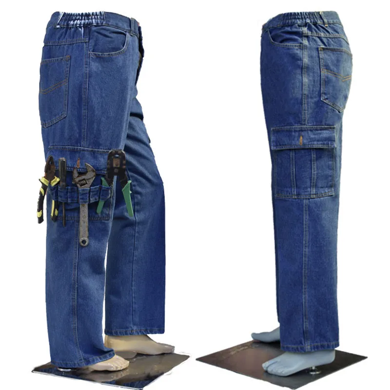 Men Work Pants Multi Pockets Cargo Pants Wear-resistant Welding Workwear Denim Trousers Workshop Labor Tool
Men Work Pants Multi Pockets Cargo Pants Wear-resistant Welding Workwear Denim Trousers Workshop Labor Tool