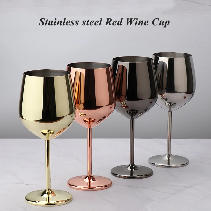 

Personalized Wine Glasses Stainless Steel Metal Wineglass Bar Wine Glass Champagne Cocktail Drinking Cup Charms Party Supplies