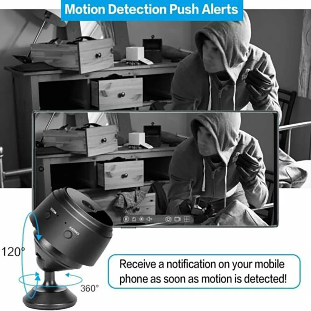 Мини Беспроводная Скрытая шпионская камера Wifi IP Домашняя безопасность DVR ночное