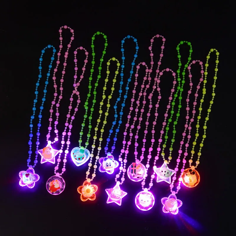Luminous children's necklace led flash acrylic beads pendant toy small gift 
Luminous children's necklace led flash acrylic beads pendant toy small gift