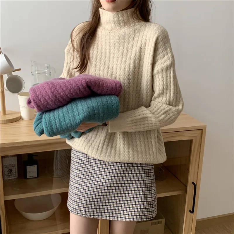REALEFT Autumn Winter Twisted Loose Turtleneck Women's Sweater 2020 New Long Sleeve Knitted Pullover Sweaters Female Korean
REALEFT Autumn Winter Twisted Loose Turtleneck Women's Sweater 2020 New Long Sleeve Knitted Pullover Sweaters Female Korean
