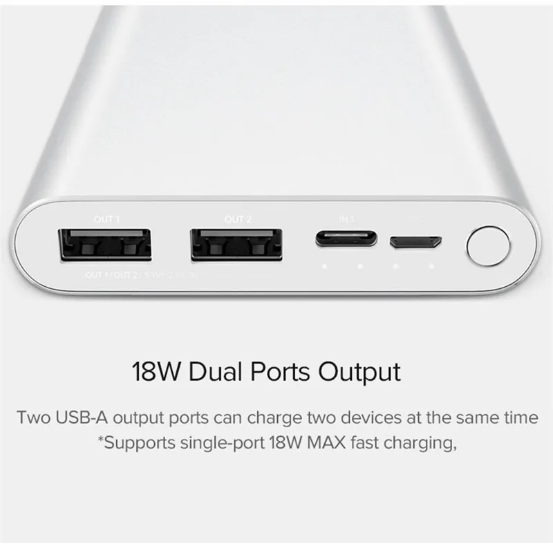 Original Xiaomi Mi Power Bank 3 18W Quick Charge 10000 mAh Dual-USB Type C External Battery Pack Fast Charger Portable Powerbank
Original Xiaomi Mi Power Bank 3 18W Quick Charge 10000 mAh Dual-USB Type C External Battery Pack Fast Charger Portable Powerbank