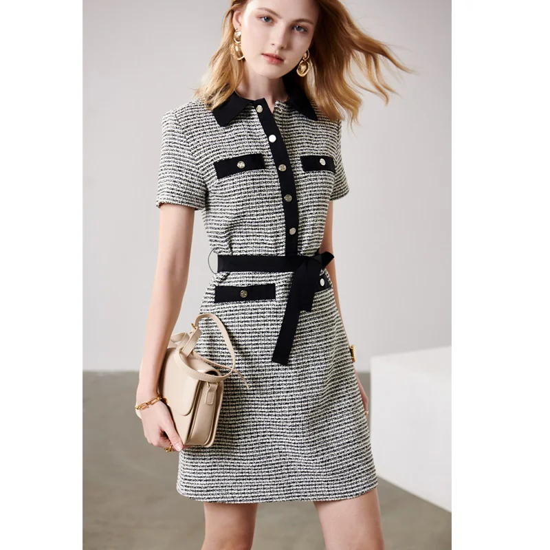 woman pocket 2020 party dress woven round neck vintage hollow puff sleeve button belt dress vestido de mujer
woman pocket 2020 party dress woven round neck vintage hollow puff sleeve button belt dress vestido de mujer