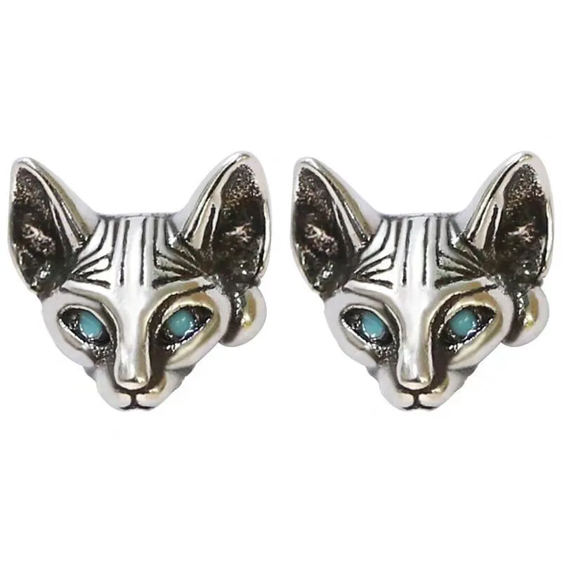 New Fashion Retro Silver Solid Cat Stud Earrings For Girl Women Ear Jewelry Gift Unique Designed
New Fashion Retro Silver Solid Cat Stud Earrings For Girl Women Ear Jewelry Gift Unique Designed
