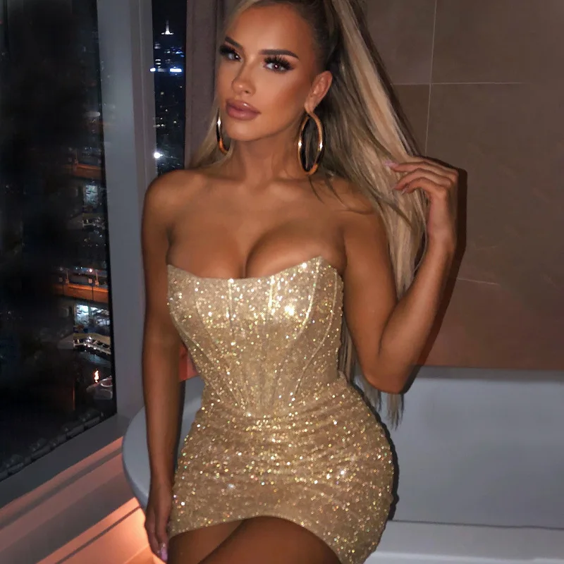 Summer Sequin Bodycon Dress Women Party Dress 2022 New Arrivals Gold Strapless Dress Sexy Mini Celebrity Evening Club Dress
Summer Sequin Bodycon Dress Women Party Dress 2022 New Arrivals Gold Strapless Dress Sexy Mini Celebrity Evening Club Dress