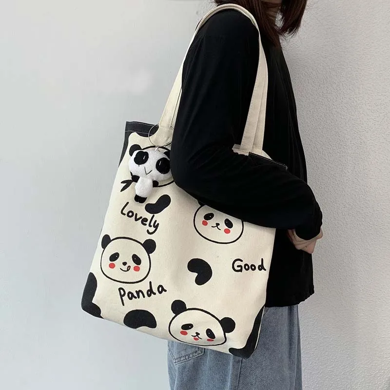 Women Canvas Shoulder Bag Panda Print Ladies Shopping Bags Cotton Cloth Fabric Grocery Handbags Tote Books Bag For Girls
Women Canvas Shoulder Bag Panda Print Ladies Shopping Bags Cotton Cloth Fabric Grocery Handbags Tote Books Bag For Girls