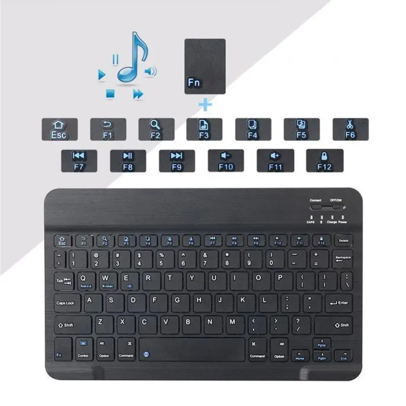 7/10 дюймовая Мини Bluetooth-совместимая клавиатура для Ipad телефона планшета резиновые