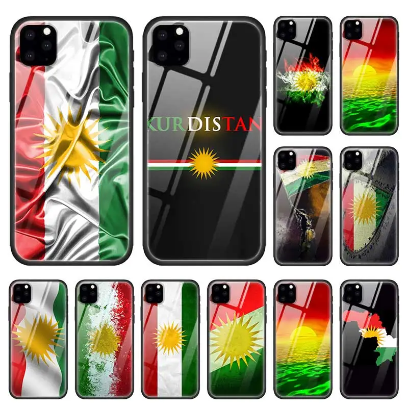 Чехол Kurdistan с флагом львом для Apple iPhone 12 11 Pro XR XS Max X 7 8 6 6S Plus закаленное стекло +