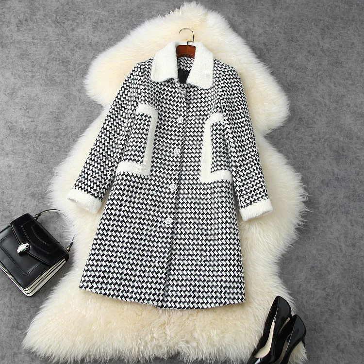 European and American women's wear 2020 winter new style Long sleeve lapel single breasted Fashionable plaid coat
European and American women's wear 2020 winter new style Long sleeve lapel single breasted Fashionable plaid coat