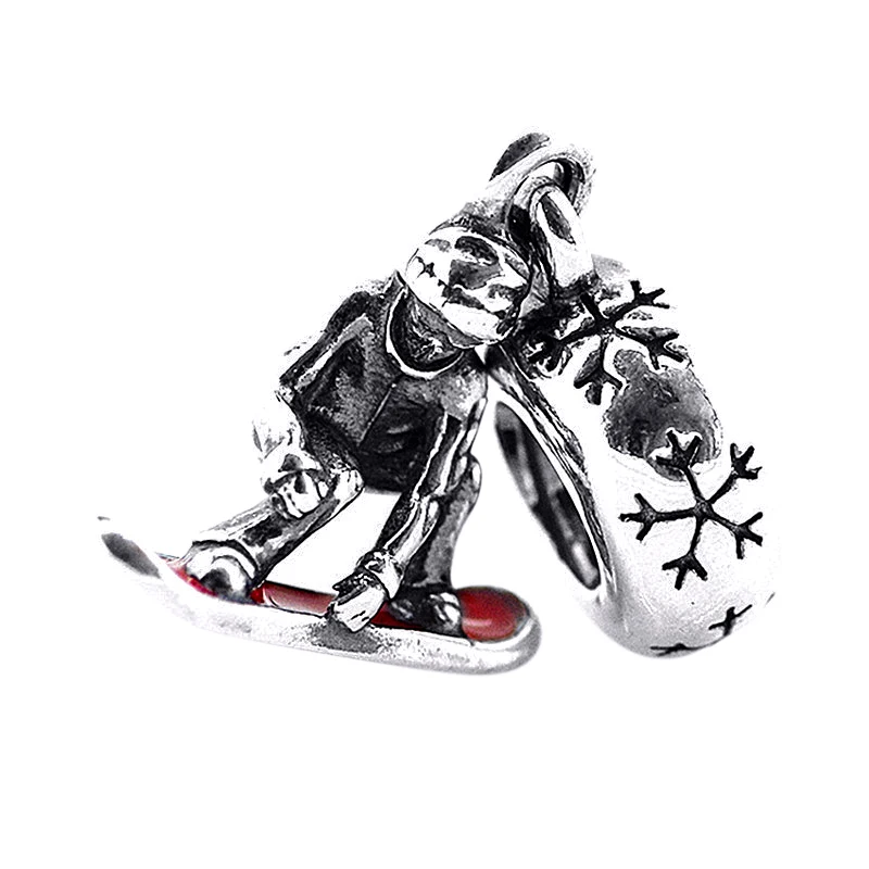 Fit for Pandora Bracelets Snowboard Dangle Silver Beads with Red Enamel Authentic 925 Sterling Silver Charms DIY Jewelry FL089
Fit for Pandora Bracelets Snowboard Dangle Silver Beads with Red Enamel Authentic 925 Sterling Silver Charms DIY Jewelry FL089