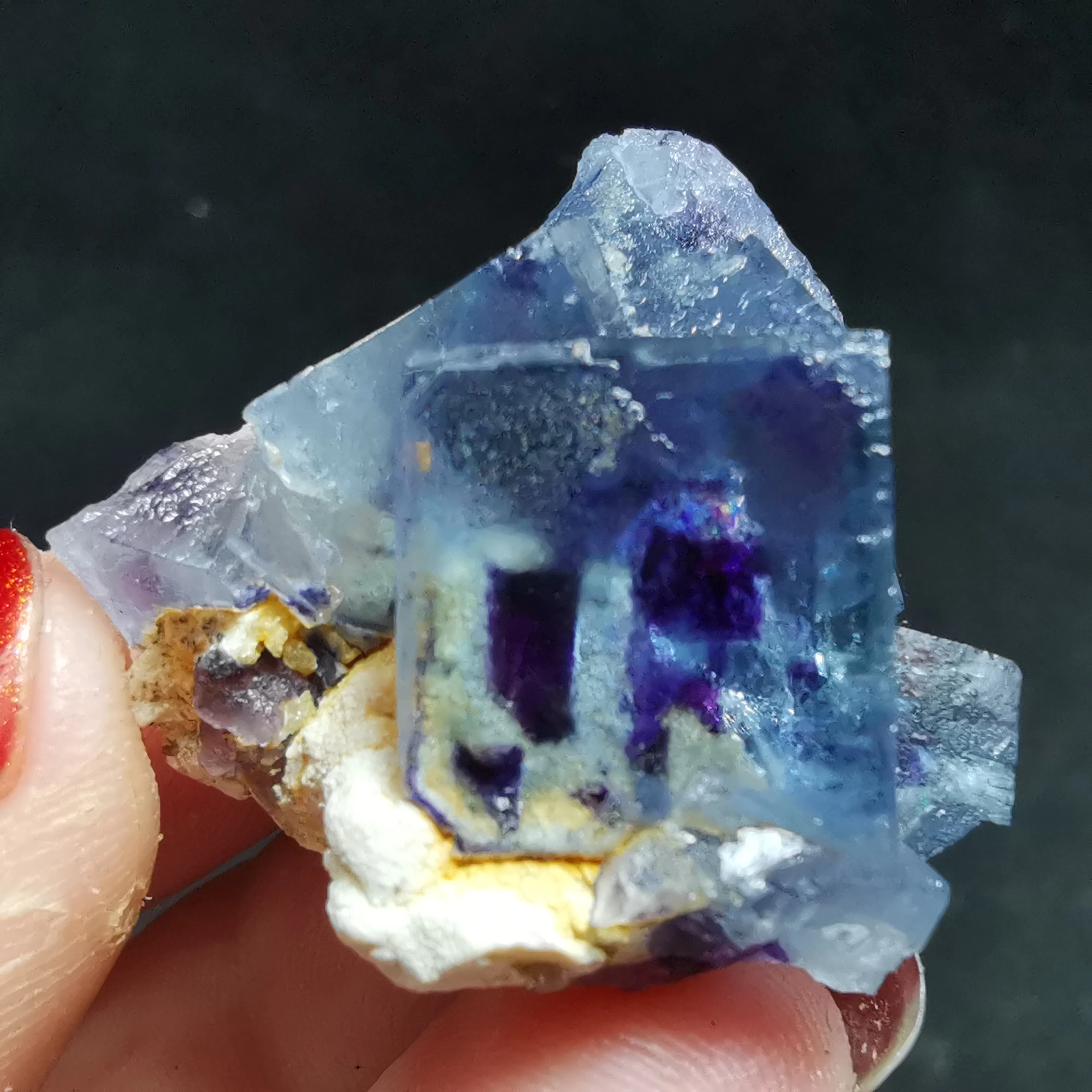 

17.2gNatural rare purple fluorite mineral original stone teaching specimen healing energy CRYSTAL QUARTZ GEM home decoration