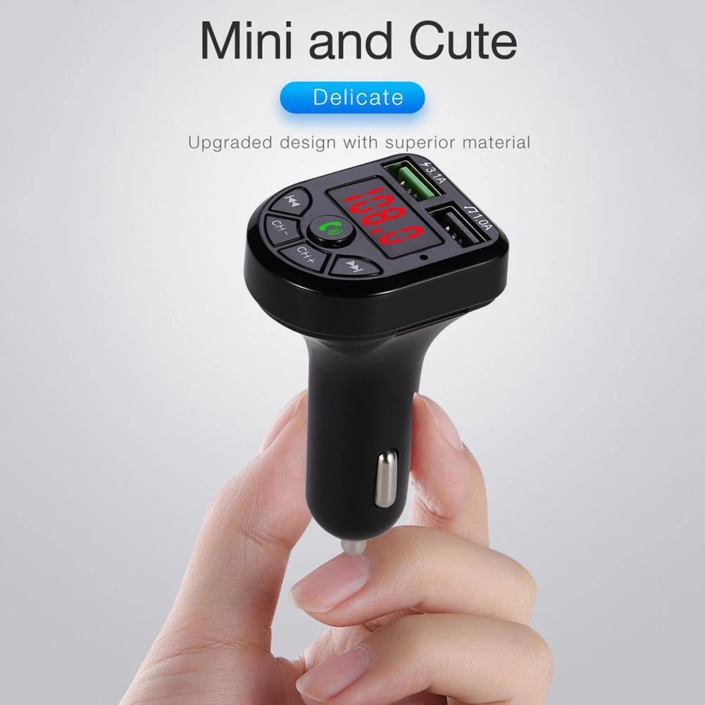 FM Transmitter Bluetooth-compatible 5.0 Car Kit LED Display USB 2 Port USB Car Charger 3.1A MP3 Music Player Support TF/U Disk
FM Transmitter Bluetooth-compatible 5.0 Car Kit LED Display USB 2 Port USB Car Charger 3.1A MP3 Music Player Support TF/U Disk
