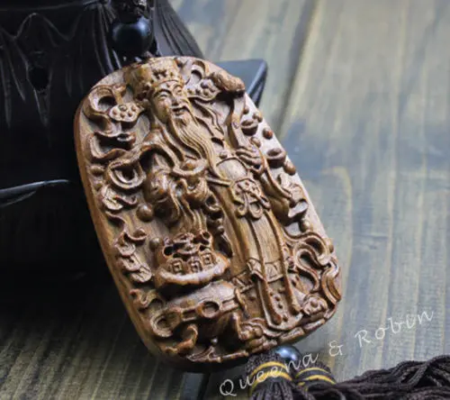 Wood Carving Chinese Wealth God Caishenye Statue Car Pendant Wooden Craft 
Wood Carving Chinese Wealth God Caishenye Statue Car Pendant Wooden Craft