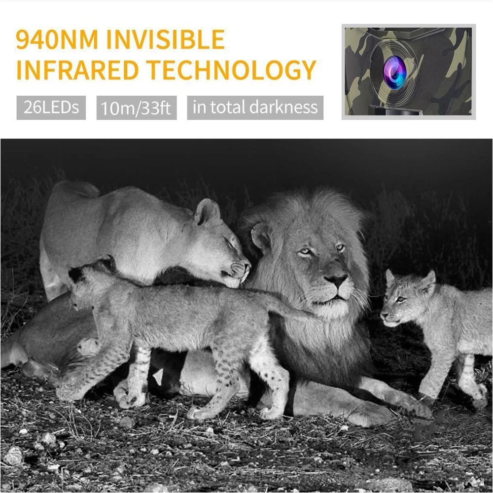 1080P 12MP Digital Waterproof Trail Camera Infrared Night-Vision Cam or Wildlife Monitoring and Farm Safety Protections Camera
1080P 12MP Digital Waterproof Trail Camera Infrared Night-Vision Cam or Wildlife Monitoring and Farm Safety Protections Camera