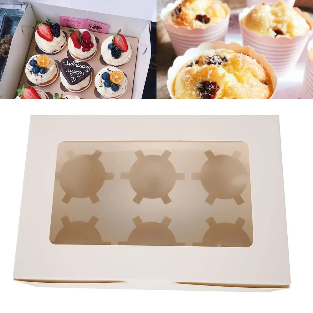 10Pcs/lot Clear Windowed Cupcake Boxes Packaging Removable Tray for 2/4/6 Cups Cake Party Christmas Food Kitchen Supply
10Pcs/lot Clear Windowed Cupcake Boxes Packaging Removable Tray for 2/4/6 Cups Cake Party Christmas Food Kitchen Supply