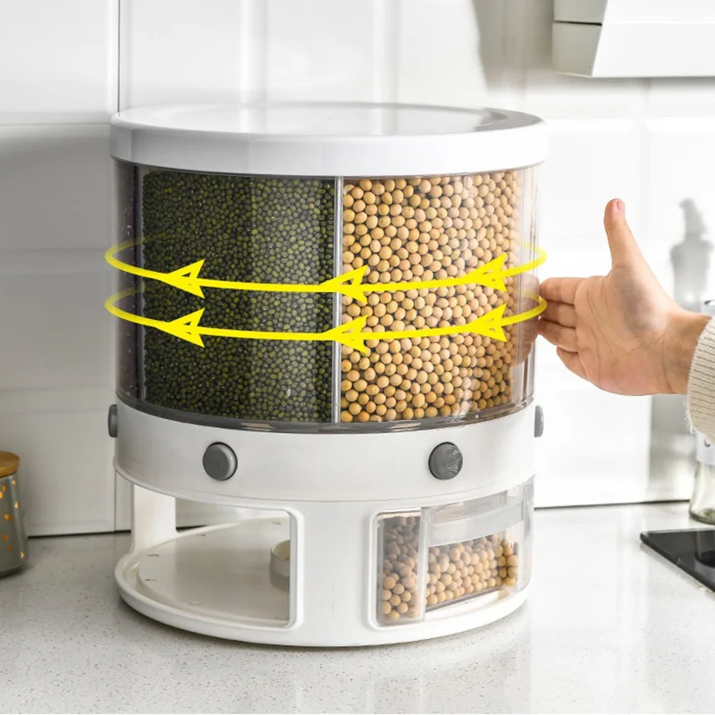 Kitchen Food Storage Container Rotating Cans for Cereals Moisture Insect Proof Grain Organizer Box Separat Rice Bucket
Kitchen Food Storage Container Rotating Cans for Cereals Moisture Insect Proof Grain Organizer Box Separat Rice Bucket