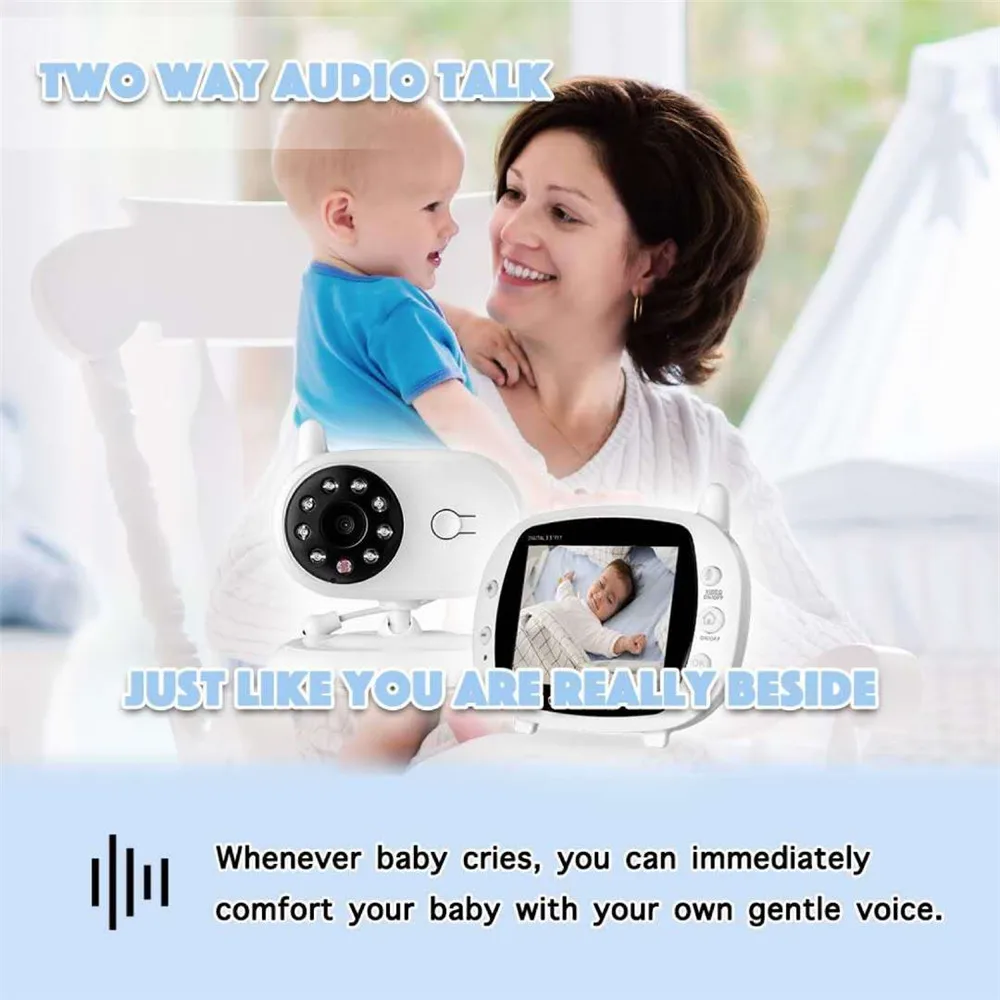 3.5 inch Wireless High Resolution Baby Monitor Nanny Security Camera Night Vision Temperature Monitoring | Безопасность и защита