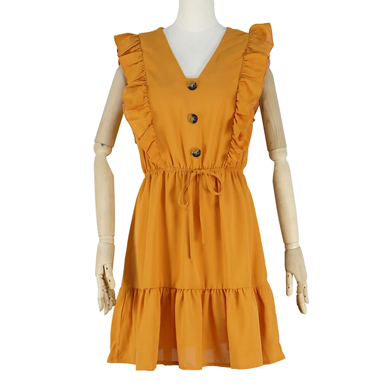 Summer Women Dress casual loose high waist lace-up Fashion Dresses elegant Ruffles party mini dress Sleeveless ladies clothes
Summer Women Dress casual loose high waist lace-up Fashion Dresses elegant Ruffles party mini dress Sleeveless ladies clothes