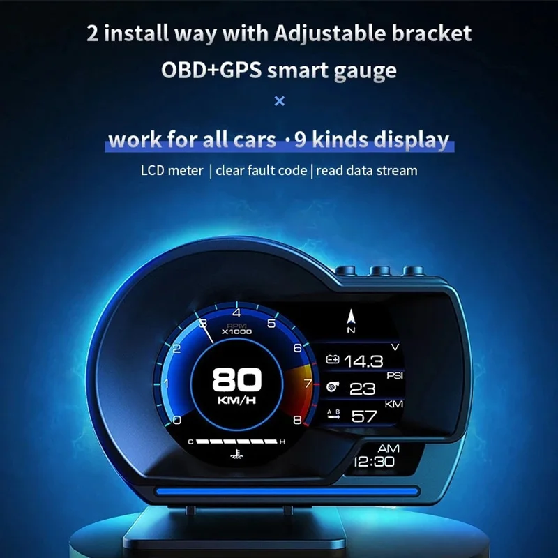 Автомобиль OBD + GPS Двойная система Head-Up Display Поворотный HUD с сигнализацией Атмосферный свет 100KPA / PSI Автомобильный проектор скорости Gps Спидоме...
Автомобиль OBD + GPS Двойная система Head-Up Display Поворотный HUD с сигнализацией Атмосферный свет 100KPA / PSI Автомобильный проектор скорости Gps Спидоме...