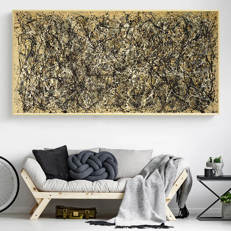 

Famous Abstract Art Jackson Pollock Canvas Painting on The Wall Art Posters and Prints Wall Art Picture for Living Room No Frame