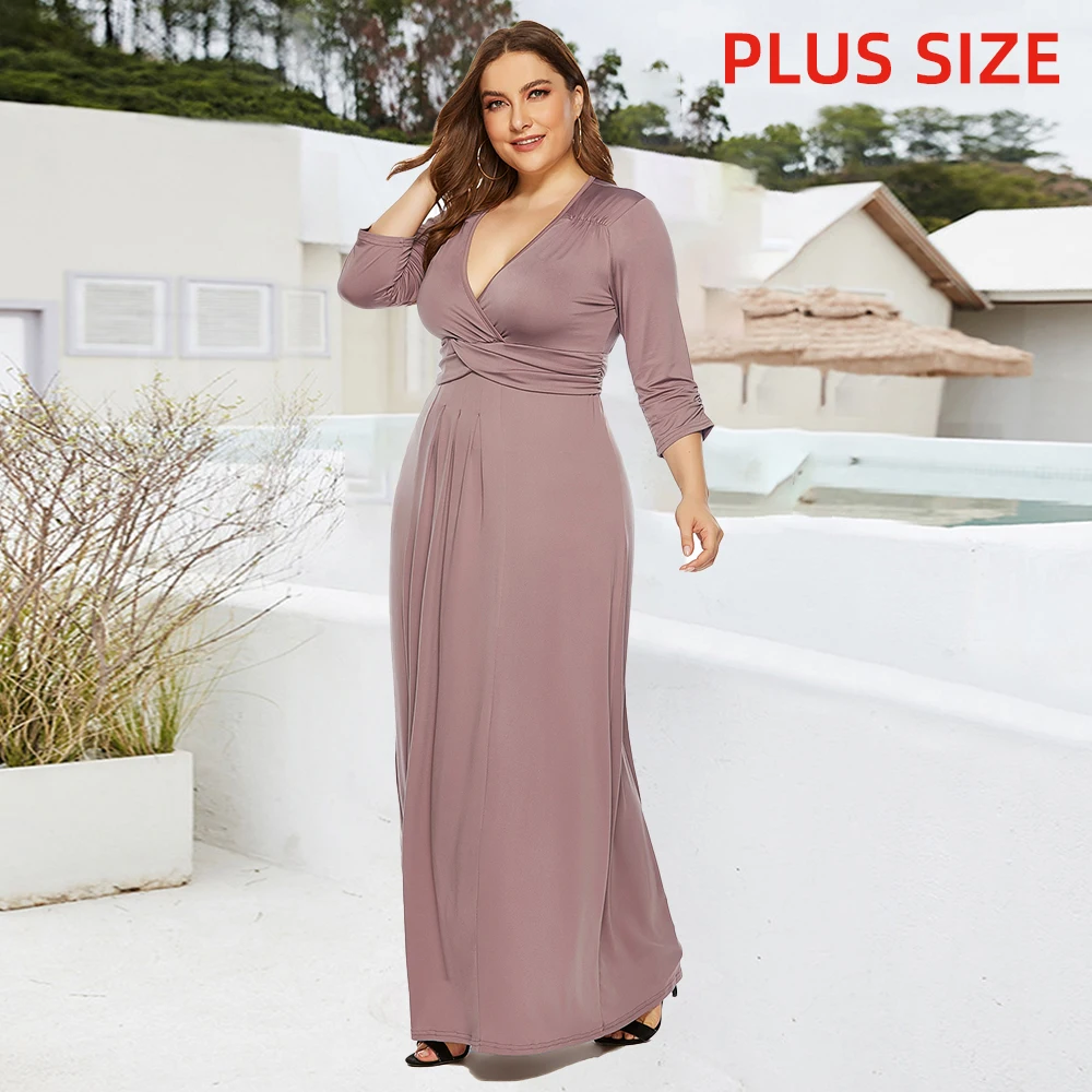 Plus Size Dresses Muslim Long Dress Big Size V-Neck Long-Sleeved Clothing Casual Women's Evening Dress Dress Large Size 56 Robe
Plus Size Dresses Muslim Long Dress Big Size V-Neck Long-Sleeved Clothing Casual Women's Evening Dress Dress Large Size 56 Robe