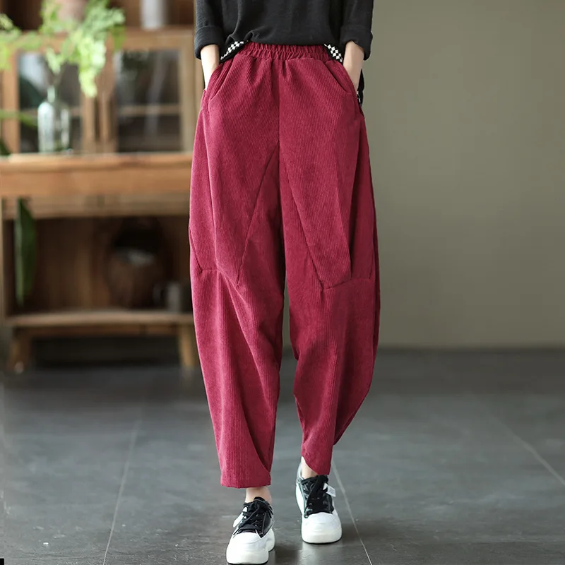 2022 Autumn Winter New Elastic High Waist Slim Retro Corduroy Harem Pants Casual Loose Simple White Women Trousers Free Shipping
2022 Autumn Winter New Elastic High Waist Slim Retro Corduroy Harem Pants Casual Loose Simple White Women Trousers Free Shipping