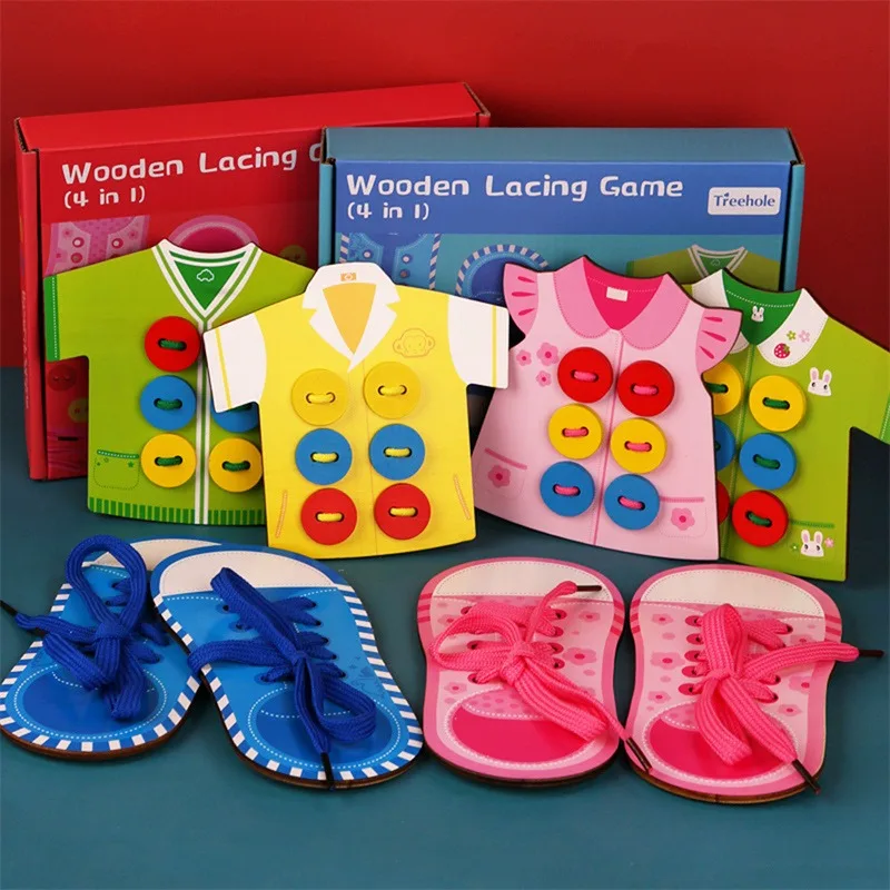 Wooden Children Montessori Toys Basic Life Skills Training Lacing Shoes Threading Button Board Early Educational Toys
Wooden Children Montessori Toys Basic Life Skills Training Lacing Shoes Threading Button Board Early Educational Toys