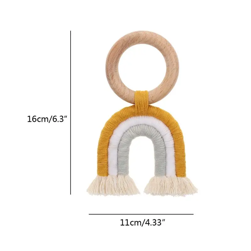 Rainbow Tassel Macrame Wooden Boho Baby Teether Cotton Cord Wood Teething Toy Shower Gift
Rainbow Tassel Macrame Wooden Boho Baby Teether Cotton Cord Wood Teething Toy Shower Gift