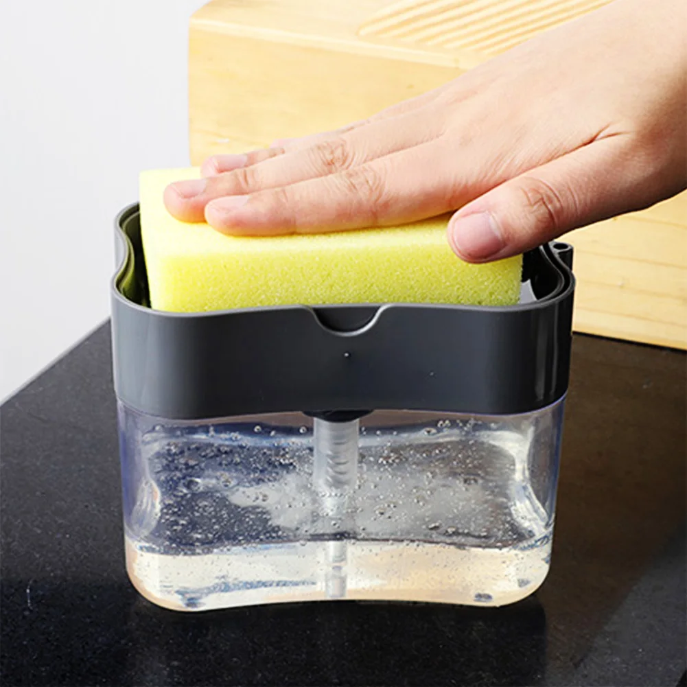 2-in-1 Kitchen Soap Dispenser With Sponge Rack+1PC Sponge Pressing Type Double Layer Plastic Liquid Soap Container Sponge Holder
2-in-1 Kitchen Soap Dispenser With Sponge Rack+1PC Sponge Pressing Type Double Layer Plastic Liquid Soap Container Sponge Holder