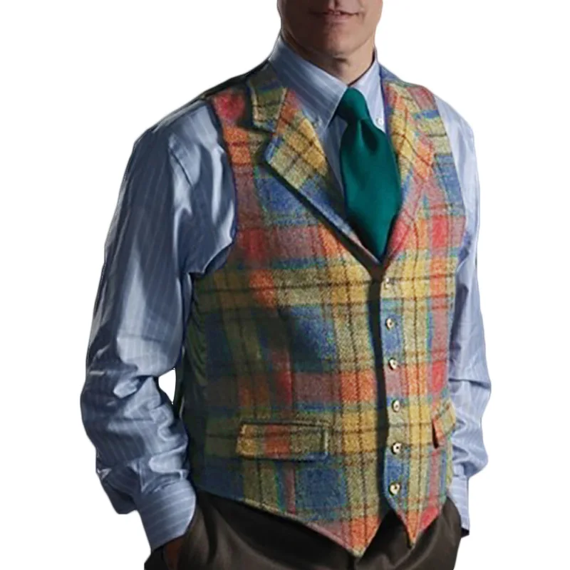 Fashion New Style Plaid Slim Casual Suit Vest Single Breasted Waistcoat Men Wedding Suit Sleeveless Vest
Fashion New Style Plaid Slim Casual Suit Vest Single Breasted Waistcoat Men Wedding Suit Sleeveless Vest