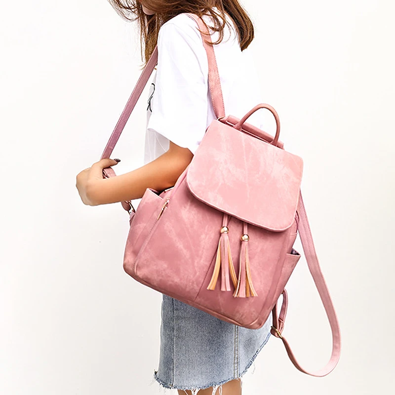 Luxury Female Backpacks High Quality Leather Tassel Backpack For Girls Ribbon School Bags Large Shoulder Bag Solid ColorsTravel
Luxury Female Backpacks High Quality Leather Tassel Backpack For Girls Ribbon School Bags Large Shoulder Bag Solid ColorsTravel