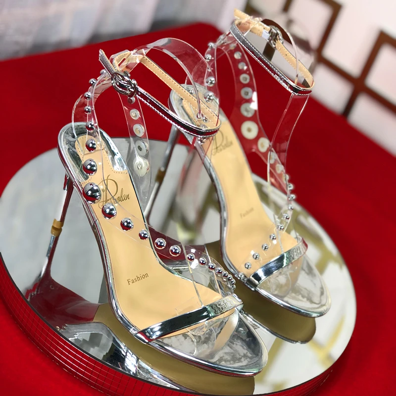 Red Bottom Sandals Women's Rivet Summer Shoes Fashion Open Toe Sandals Ladies Ankle Strap Stilettos for Daily Dress Party
Red Bottom Sandals Women's Rivet Summer Shoes Fashion Open Toe Sandals Ladies Ankle Strap Stilettos for Daily Dress Party