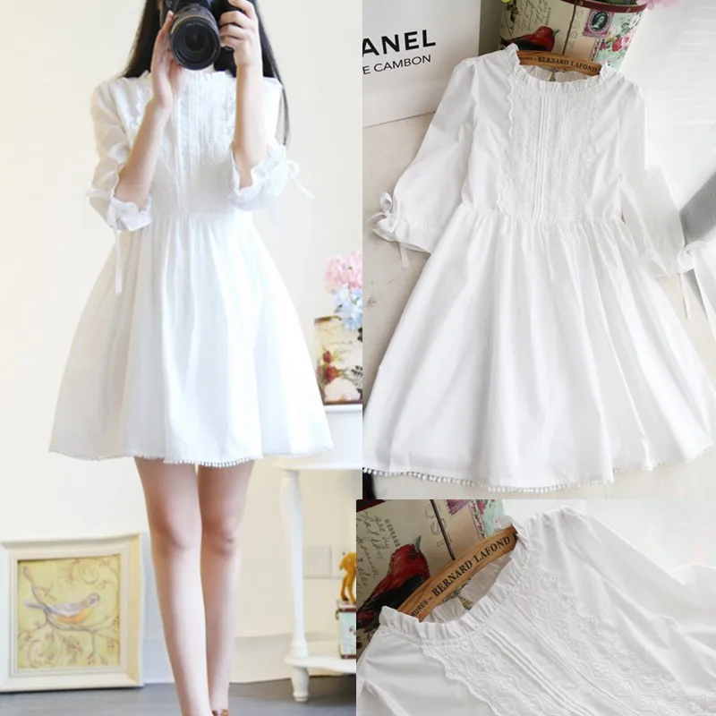 2020 Korean Version of Autumn Clothes Sweet and Cute Little Fresh Japanese White Lace Korean Fairy Women's Dress
2020 Korean Version of Autumn Clothes Sweet and Cute Little Fresh Japanese White Lace Korean Fairy Women's Dress