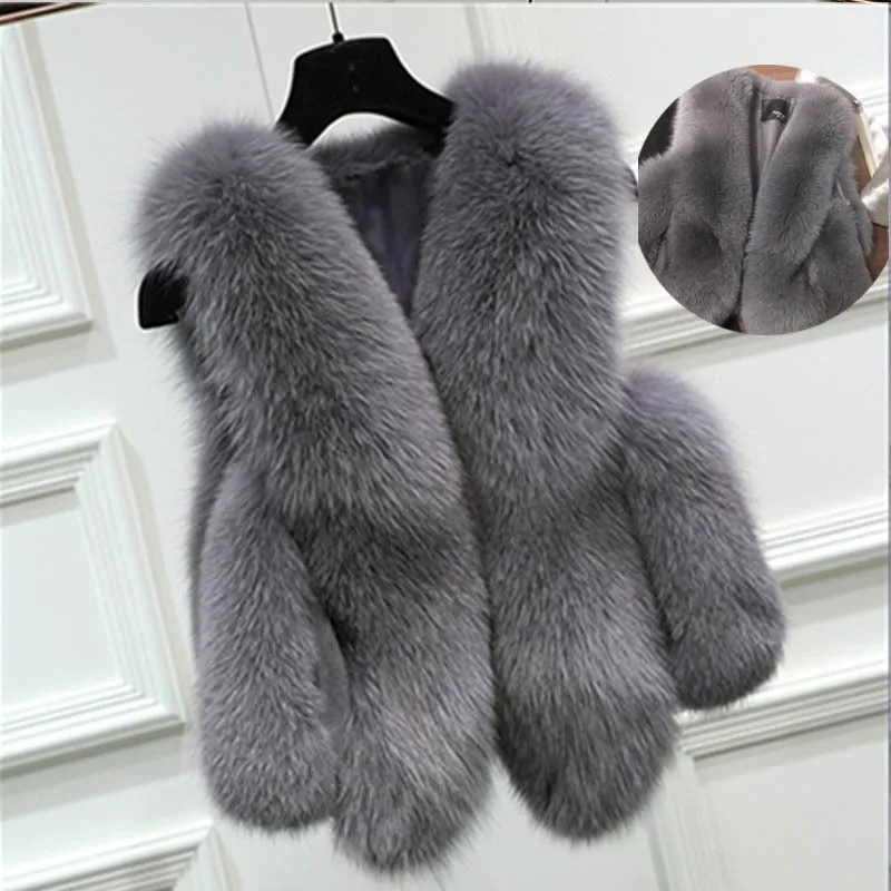 Faux Fur Coat Winter Fur Vest For Women Warm Short Waistcoat Female Casual Loose Fur Jacket Sleeveless Women's Fur Coat Vests
Faux Fur Coat Winter Fur Vest For Women Warm Short Waistcoat Female Casual Loose Fur Jacket Sleeveless Women's Fur Coat Vests