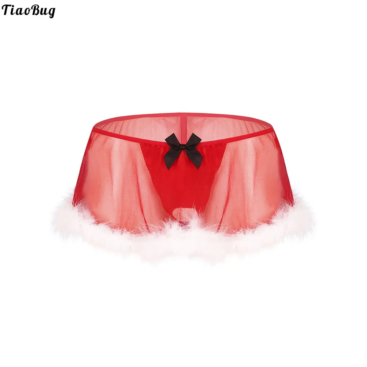TiaoBug Men Gay Sissy Christmas Costume See Through Sheer Lingerie Elastic Low Rise White Feather Hem G-String Panty Skirt
TiaoBug Men Gay Sissy Christmas Costume See Through Sheer Lingerie Elastic Low Rise White Feather Hem G-String Panty Skirt