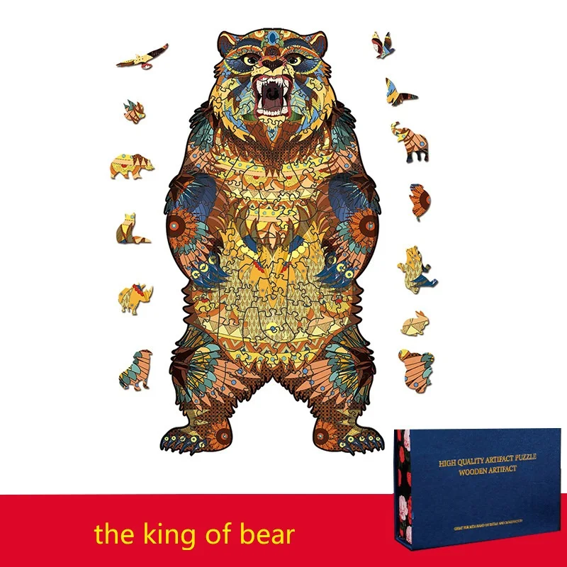 Unique King Bear Wooden Jigsaw Puzzles 3D Animal Puzzle Fabulous Gift Interactive Games Toy For Adults Kids gift
Unique King Bear Wooden Jigsaw Puzzles 3D Animal Puzzle Fabulous Gift Interactive Games Toy For Adults Kids gift