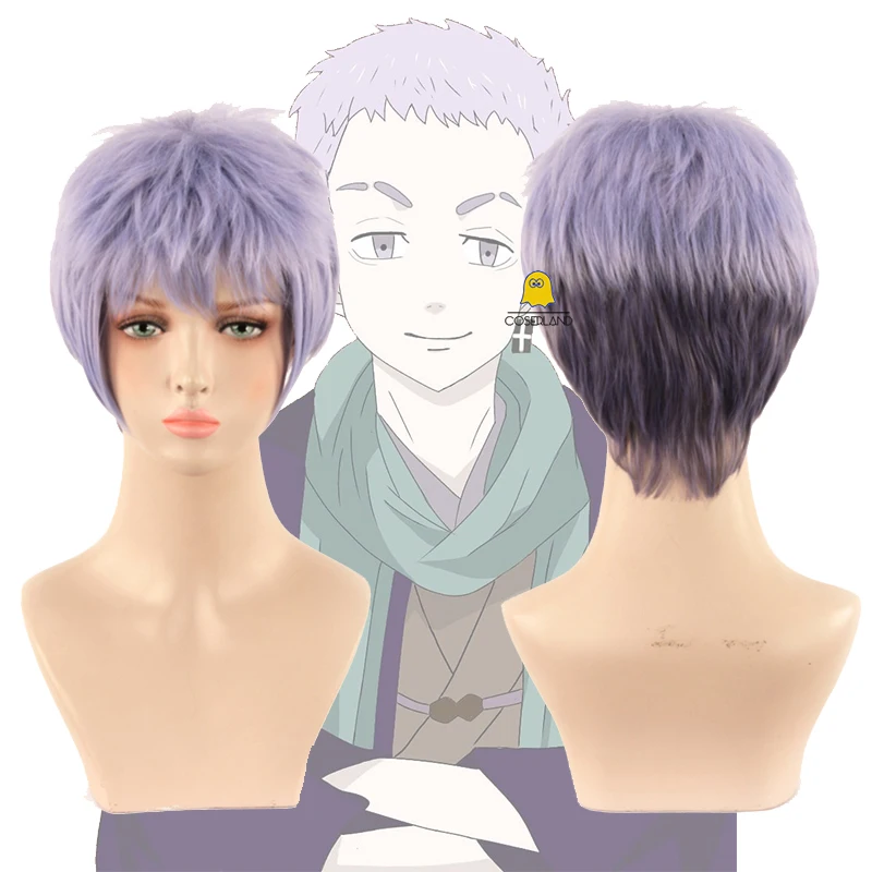 

Takashi Mitsuya Cosplay Wig Anime Tokyo Revengers Short Blue Purple Wig Synthetic Fiber Hair with Wig Cap Party Role Play Adults