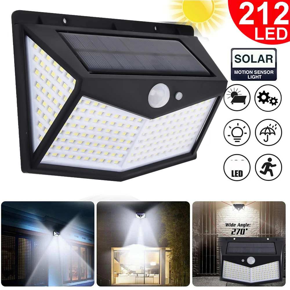 100/102/166/212 LED Solar Light Outdoor 3 Modes PIR Motion Sensor Waterproof Security Wide Angle Lights Garden Solar Wall Lamp
100/102/166/212 LED Solar Light Outdoor 3 Modes PIR Motion Sensor Waterproof Security Wide Angle Lights Garden Solar Wall Lamp