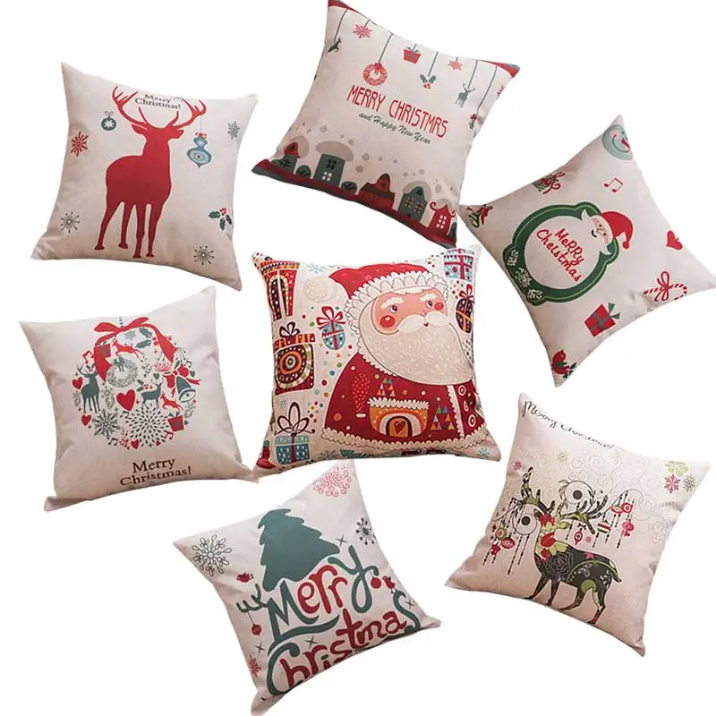 Santa Claus Deer Series Linen Blend Pillowcase Cushion Fabric Home Sofa Christmas Decor Pillow Cover ADW889 
Santa Claus Deer Series Linen Blend Pillowcase Cushion Fabric Home Sofa Christmas Decor Pillow Cover ADW889