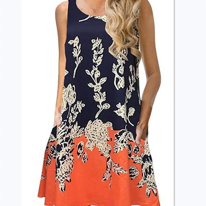 O-neck Casual Fashion Women Print Mini Dress Summer 2020 Sleeveless Loose Tank Dress Women
O-neck Casual Fashion Women Print Mini Dress Summer 2020 Sleeveless Loose Tank Dress Women