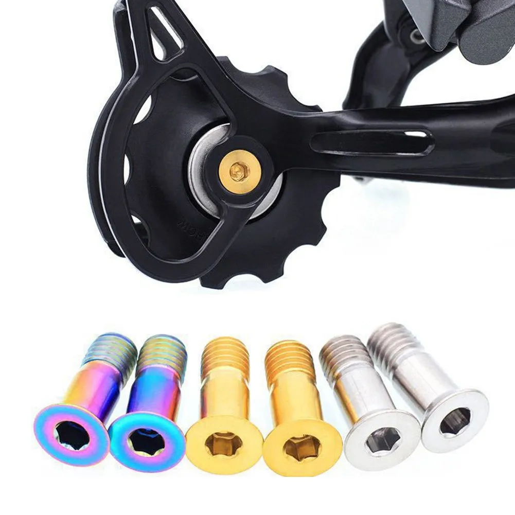 1 Pair Bike Titanium Rear Derailleur Bolts Tension Guide Wheel Screw M5x14.2 Flat Head 4-5N.M Superlight Bicycle Cycling Parts
1 Pair Bike Titanium Rear Derailleur Bolts Tension Guide Wheel Screw M5x14.2 Flat Head 4-5N.M Superlight Bicycle Cycling Parts