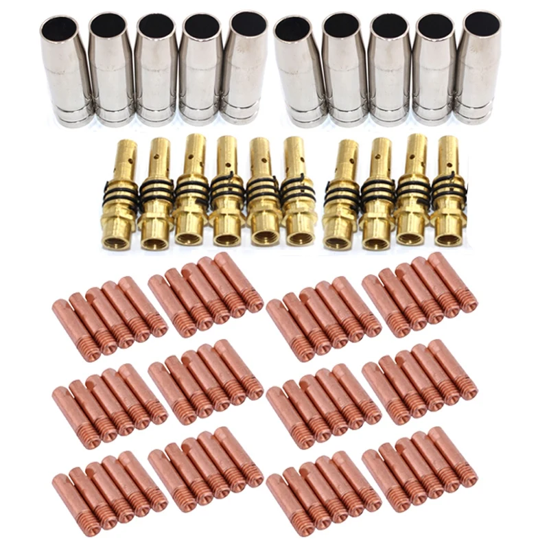 80PCS CO2 Mig Welding Torch Air-Cooled 15AK Contact Type Soldering Tip Gas Nozzle Welding Machine Accessories 0.8mm
80PCS CO2 Mig Welding Torch Air-Cooled 15AK Contact Type Soldering Tip Gas Nozzle Welding Machine Accessories 0.8mm