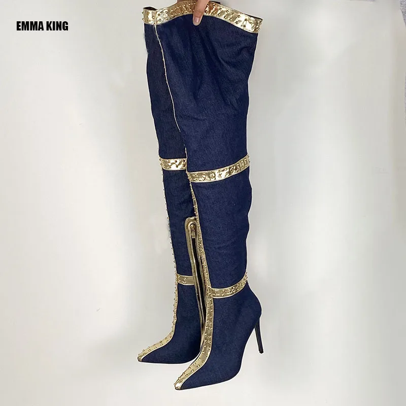 2021 Sexy Over The Knee Long Boots Women Thigh High Golden Rivet Decor Stiletto Lady High Heel Cowboy Boots Big Size 35-44
2021 Sexy Over The Knee Long Boots Women Thigh High Golden Rivet Decor Stiletto Lady High Heel Cowboy Boots Big Size 35-44