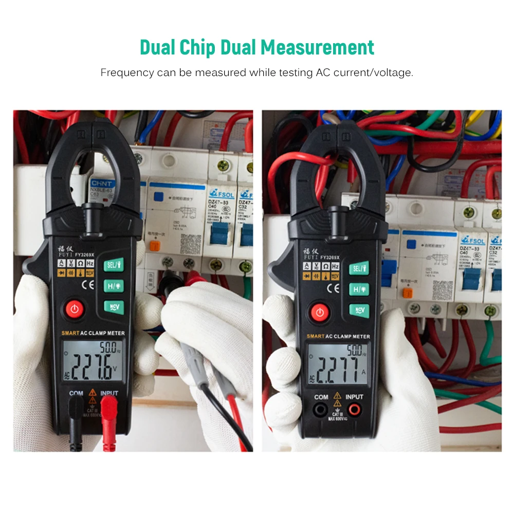 FY3269X 10000 Counts Digital AC Current Clamp Meter Automatic Range Multimeter Dual Parameter Display Voltage Meter
FY3269X 10000 Counts Digital AC Current Clamp Meter Automatic Range Multimeter Dual Parameter Display Voltage Meter