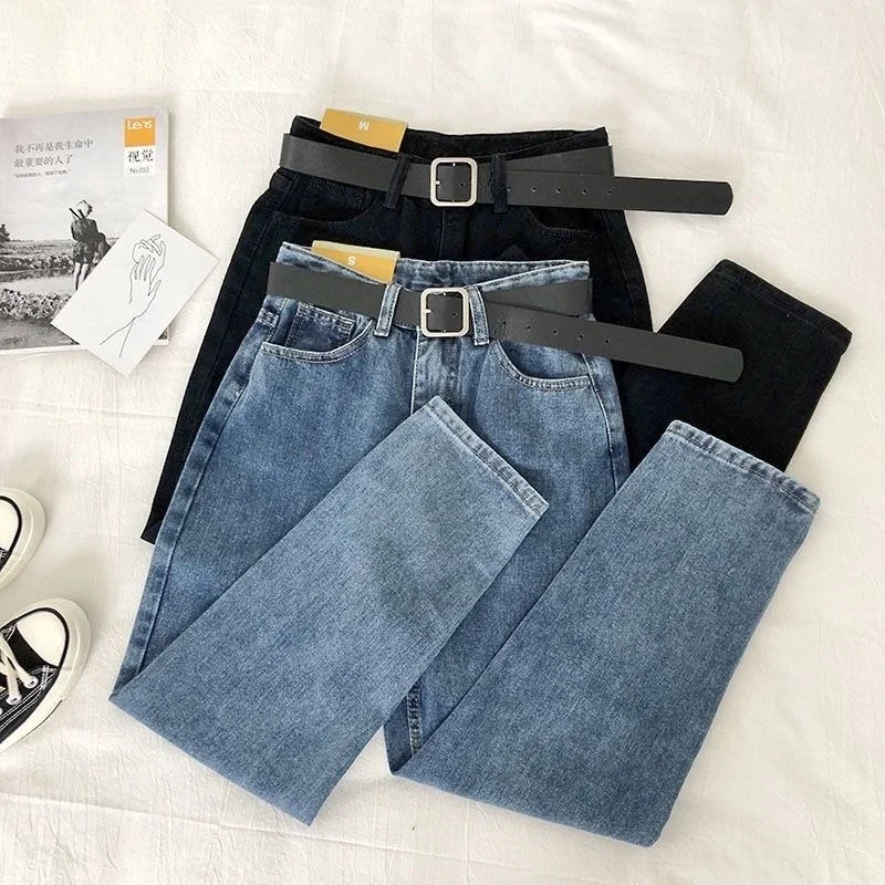 SHZQ Vintage High Waist Jeans Women Solid Straight Pants Loose Casual High Street Denim Trousers Pantalon Femme Plus Size with B
SHZQ Vintage High Waist Jeans Women Solid Straight Pants Loose Casual High Street Denim Trousers Pantalon Femme Plus Size with B