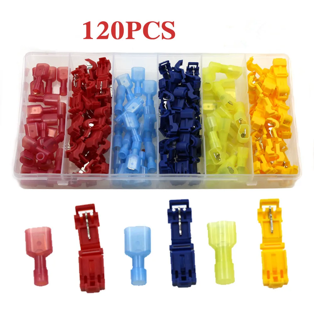 120pcs/60set Quick Type T Electrical Cable Connectors Straight Lock Crimping Wire Connector Waterproof Insulated Wire Terminal
120pcs/60set Quick Type T Electrical Cable Connectors Straight Lock Crimping Wire Connector Waterproof Insulated Wire Terminal