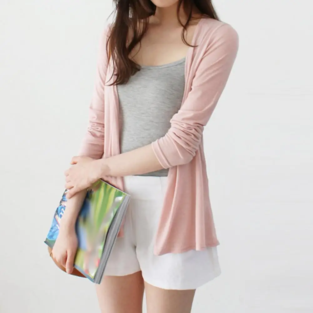Summer Women Sun-Protection Clothing Fashion Elegant Solid Color Knitted Cardigan Long Sleeve Thin Blouse
Summer Women Sun-Protection Clothing Fashion Elegant Solid Color Knitted Cardigan Long Sleeve Thin Blouse