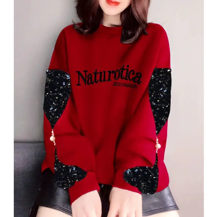 Design Sense Heavy Industry Sequin Letter Printing Short Black Wei Yi Korean Wind 2021 Spring Women's New
Design Sense Heavy Industry Sequin Letter Printing Short Black Wei Yi Korean Wind 2021 Spring Women's New